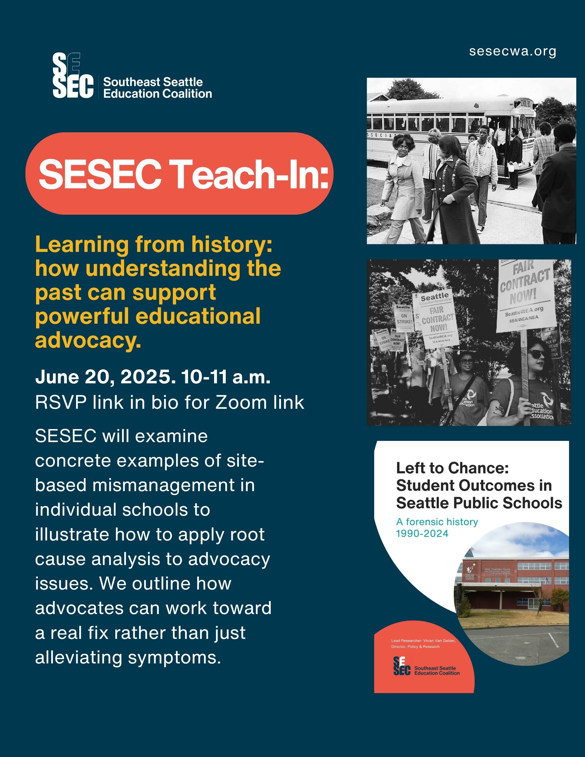 Join us: SESEC Teach In Join us: SESEC Teach In