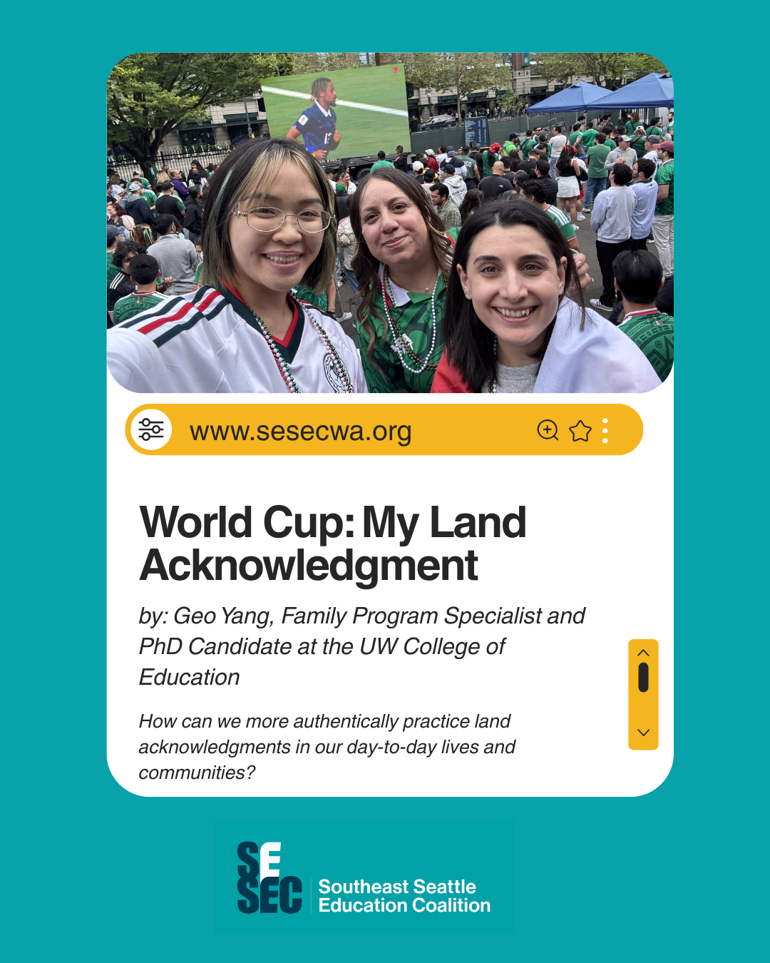 World Cup: My Land Acknowledgment 